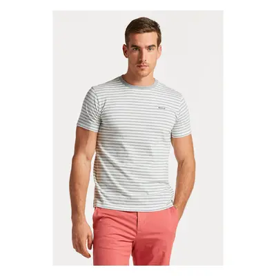 TRIČKO GANT STRIPED T-SHIRT GREY MELANGE 78969516