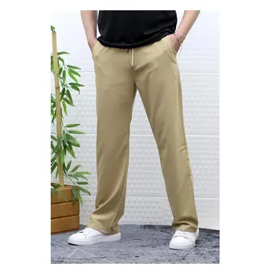 50373 Dewberry Elastic Waist Mens Trousers-CAMEL 99804718