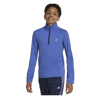 Dětská mikina adidas J HEA 1/2 ZIP modrá barva, melanžová, IY7782 96183972