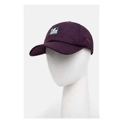 Kšiltovka Puma Classics Graphic Dad Cap fialová barva, s aplikací, 99287592