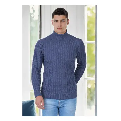 19295 Dewberry Turtleneck Mens Sweater-INDIGO 99796552