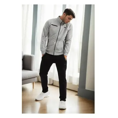 51357 Dewberry Plus Size Mens Tracksuit Set-GREY 99898140