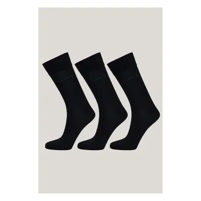 PONOŽKY GANT MERCERIZED COTTON SOCKS 3-PACK BLACK 98997659