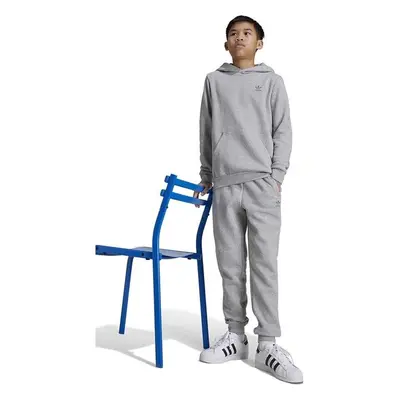 Dětská mikina adidas Originals HOODIE šedá barva, s kapucí, melanžová, 94596547