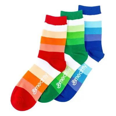 Meatfly ponožky Stripes Shades socks - S19 Triple pack | Mnohobarevná 84460245