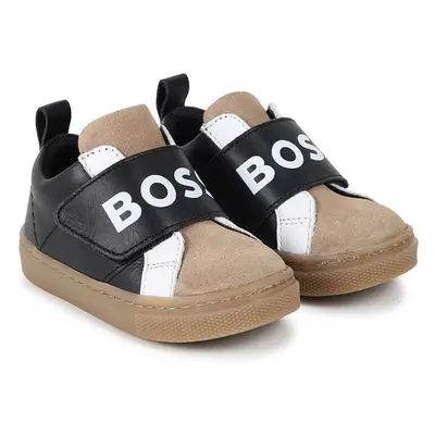 Kojenecké kožené sneakers boty BOSS černá barva, J51342 99254344