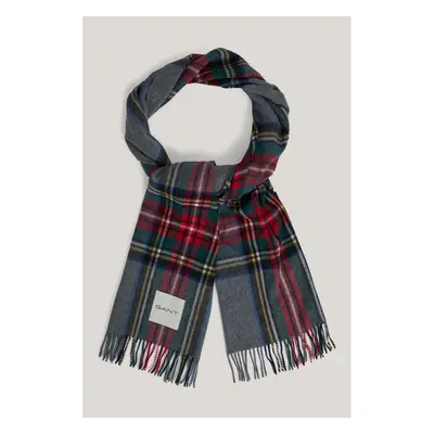 ŠÁLA GANT CASHMERE BLEND TARTAN SCARF WARM GREY 99405533