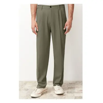 Trendyol Khaki Pleated Classic Baggy Fit Fabric Trousers 99809240