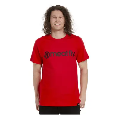 Meatfly pánské tričko MF Logo Bright Red | Červená | 100% bavlna 62082335