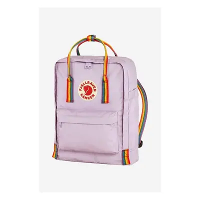 Batoh Fjallraven Kanken Rainbow fialová barva, malý, s aplikací, 84017956