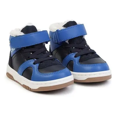 Dětské kožené sneakers boty BOSS tmavomodrá barva, J51345 99254399