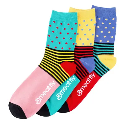 Meatfly ponožky Stripes Dot socks - S19 Triple pack | Mnohobarevná 84460240