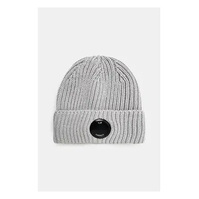 Vlněná čepice C.P. Company Extra Fine Merino Wool Goggle Beanie šedá 99543137