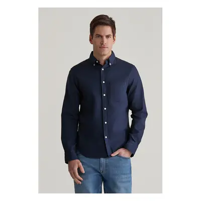 KOŠILE GANT REG GMNT DYED WAFFLE SHIRT EVENING BLUE 99943924