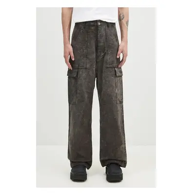 Bavlněné kalhoty Rick Owens Cargo Trousers šedá barva, ve střihu cargo 100028224