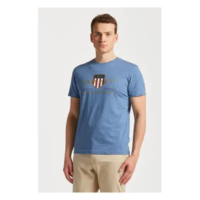 TRIČKO GANT D2. ARCHIVE SHIELD SS T-SHIRT DENIM BLUE MEL 78425256