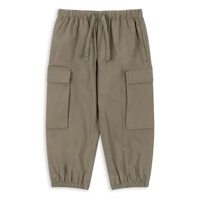 Dětské kalhoty Konges Sløjd PEPPE PANTS GOTS zelená barva, hladké, 99279234