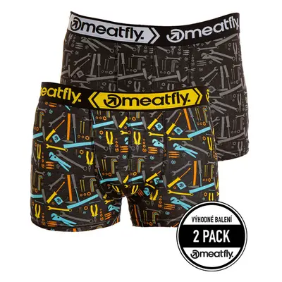 Meatfly pánské boxerky Balboa Boxershorts Double Pack Tools | Černá 64717757