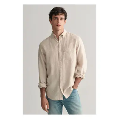 KOŠILE GANT REG LINEN SHIRT DRY SAND 91881738