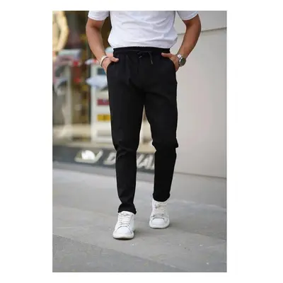 28229 Dewberry Elastic Lace Mens Jogger Pants-BLACK 99742485