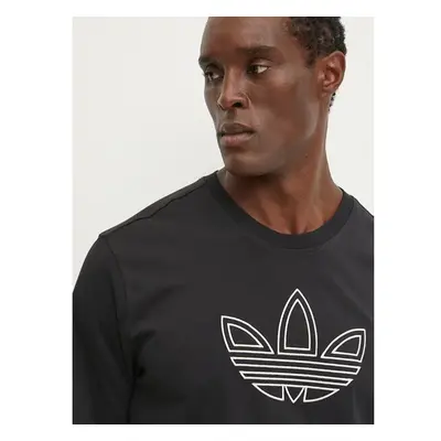 Bavlněné tričko adidas Originals Outline Tee černá barva, s aplikací, 99233789