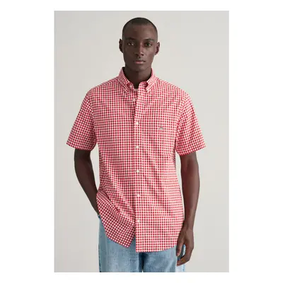 KOŠILE GANT REG POPLIN GINGHAM SS SHIRT RUBY RED 89451232