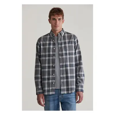 KOŠILE GANT REG TARTAN MELANGE CHECK SHIRT DARK GREY MELANGE 99365174