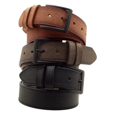 R0928 Dewberry Set Of 3 Mens Belt For Jeans And Canvas-BLACK-BROWN 99787382