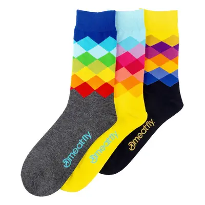 Meatfly ponožky Pixel socks - S19 Triple pack | Mnohobarevná 84460235