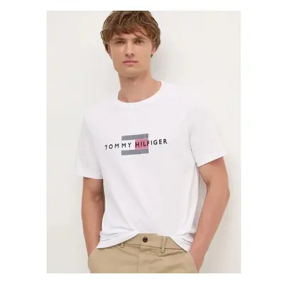 Bavlněné tričko Tommy Hilfiger bílá barva, s aplikací, MW0MW36455 100240439