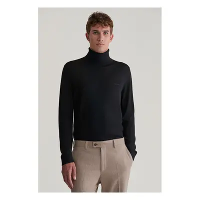 KARDIGAN GANT EXTRAFINE MERINO WOOL TURTLENECK BLACK 97832529