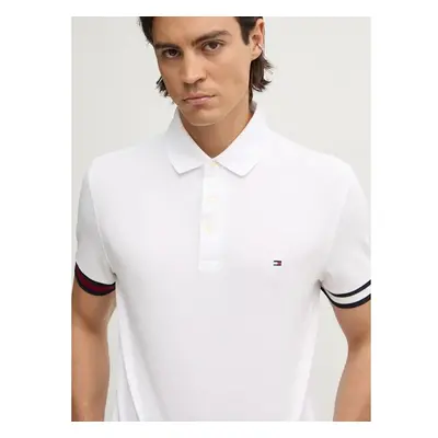 Polo tričko Tommy Hilfiger bílá barva, s aplikací, MW0MW33156 100268026