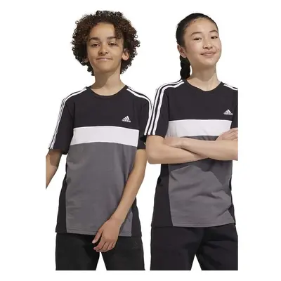 Dětské bavlněné tričko adidas černá barva 85262418