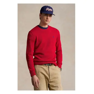 Bavlněný svetr Polo Ralph Lauren Longsleeve Sweat červená barva, 100028270