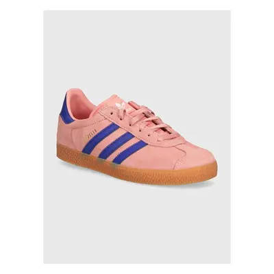 Dětské semišové sneakers boty adidas Originals GAZELLE růžová barva, 94828591