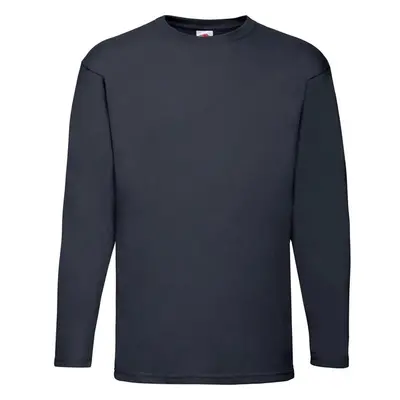 Navy Value Mens Long Sleeve T-shirt Fruit of the Loom 85811560