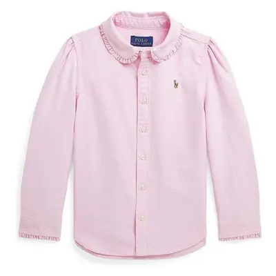 Dětská bavlněná košile Polo Ralph Lauren růžová barva, 312929954002 99686863