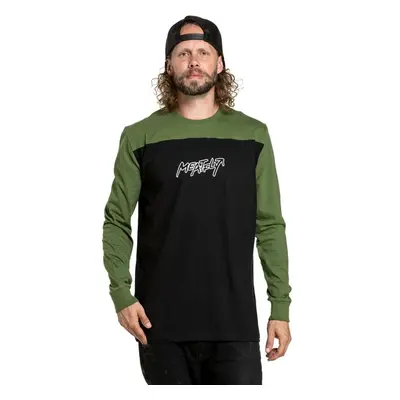 Meatfly pánské tričko s dlouhým rukávem Judgement Olive/Black | Zelená 99799237