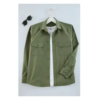 Trendyol Collection Muži Košile Khaki 98996066