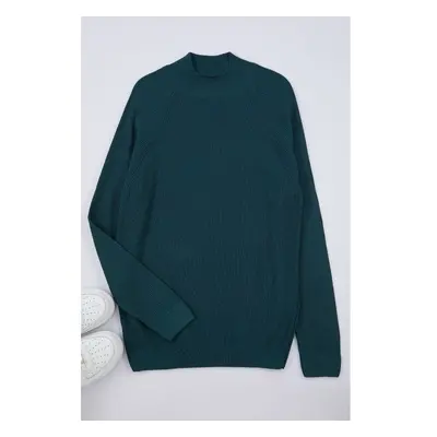 Trendyol Green Slim Slim Fit Half Turtleneck Textured Knitwear Sweater 99795428