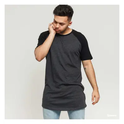 Tričko Urban Classics Shaped Raglan Long Tee Black 87309254