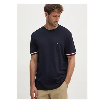 Bavlněné tričko Tommy Hilfiger tmavomodrá barva, aplikací, 99211258