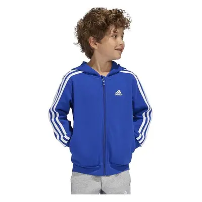 Dětská mikina adidas LK 3S FL FZ HD tmavomodrá barva, s kapucí, s 93834574