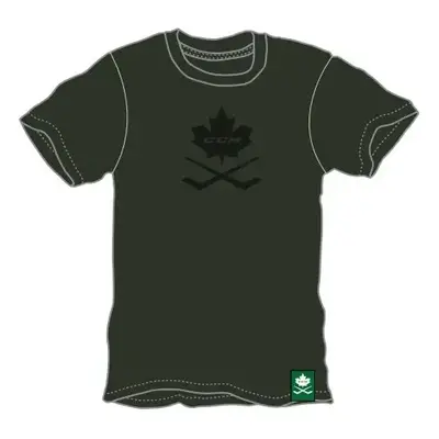 Pánské tričko CCM NOSTALGIA LEAF S/S TEE SR DARK GREEN 99601092