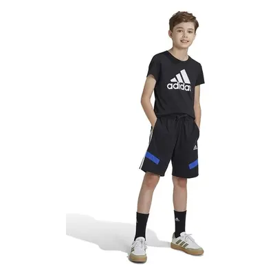 Dětské bavlněné šortky adidas B SH CB černá barva, s aplikací, 98058839