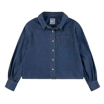 Dětská riflová košile Levis L/S WESTERN DENIM SHIRT modrá barva, 99232375