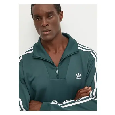 Mikina adidas Originals Funnelneck Tracktop pánská, zelená barva, s 99233535