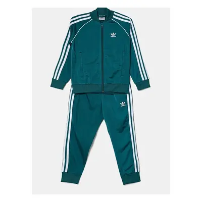 Dětská tepláková souprava adidas Originals SST TRACKSUIT zelená barva, 99233398