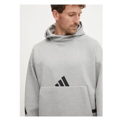 Mikina adidas Z.N.E. pánská, šedá barva, s kapucí, s aplikací, JE3070 99801071