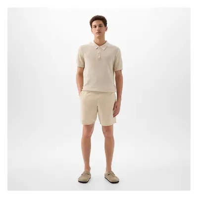 Šortky GAP Linen Fixed Waist Short Oatmeal 91741109